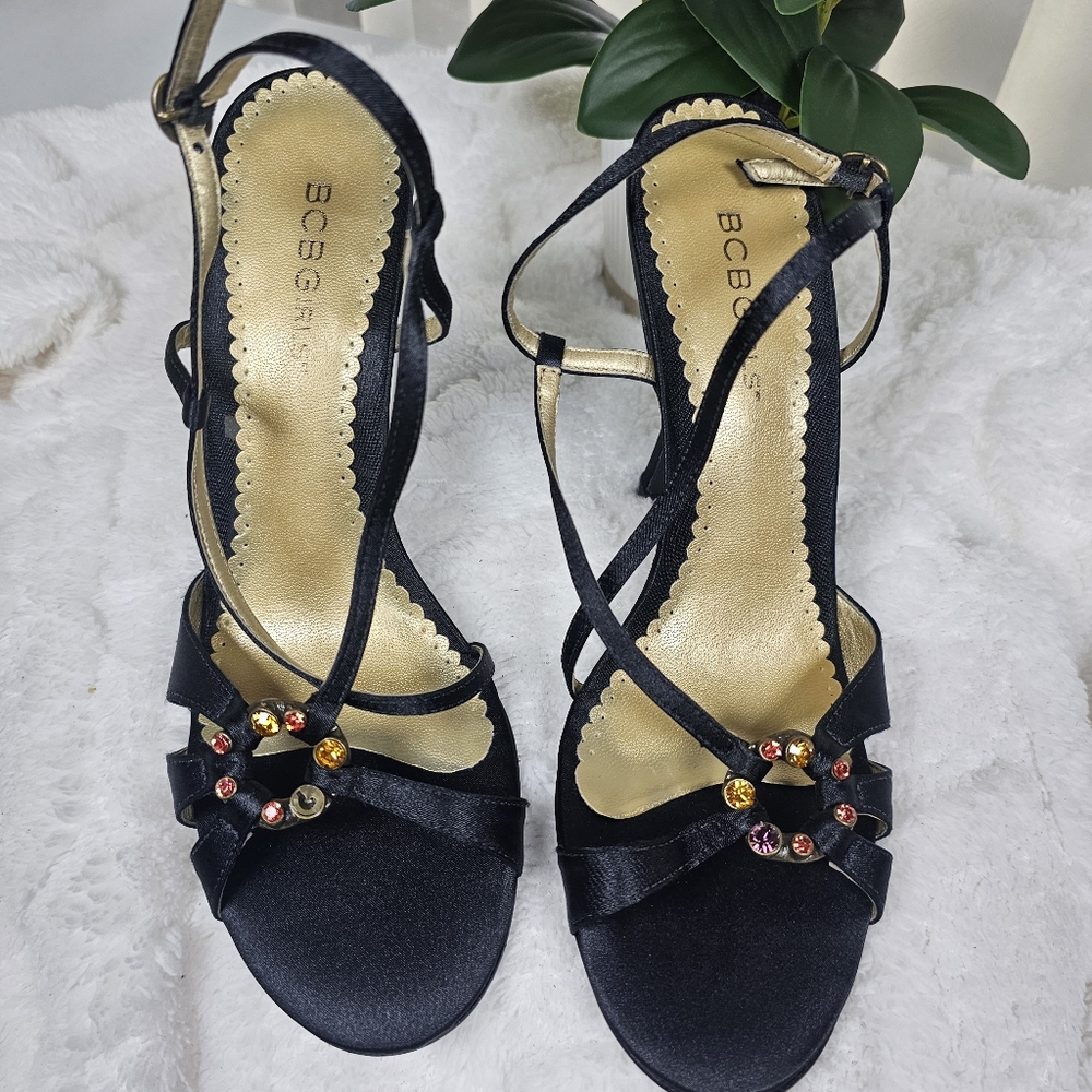 BCBGirls Black Strappy Sandals Size‎ 7